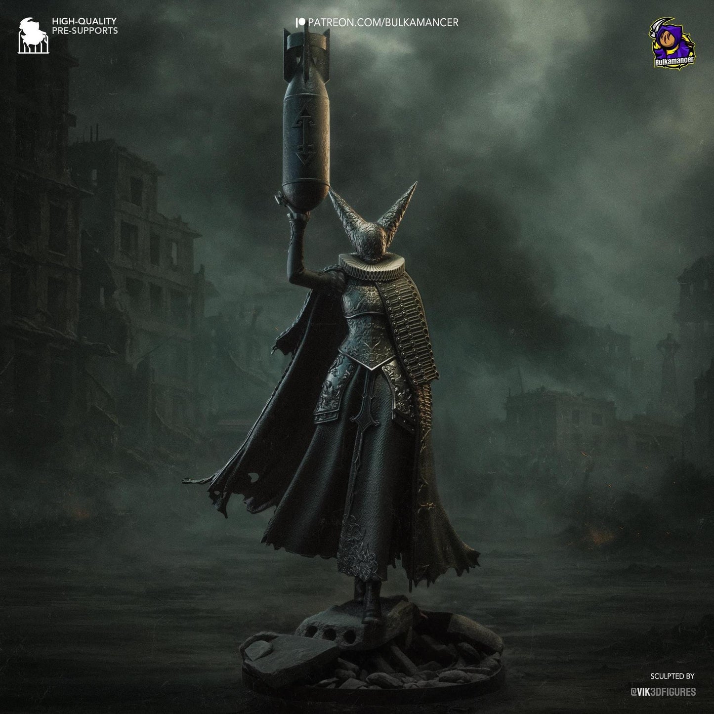 Artillery Witch, Trench Crusade | Resin Garage Kit Sculpture Anime Video Game Fan Art Statue | Bulkamancer Sculpts