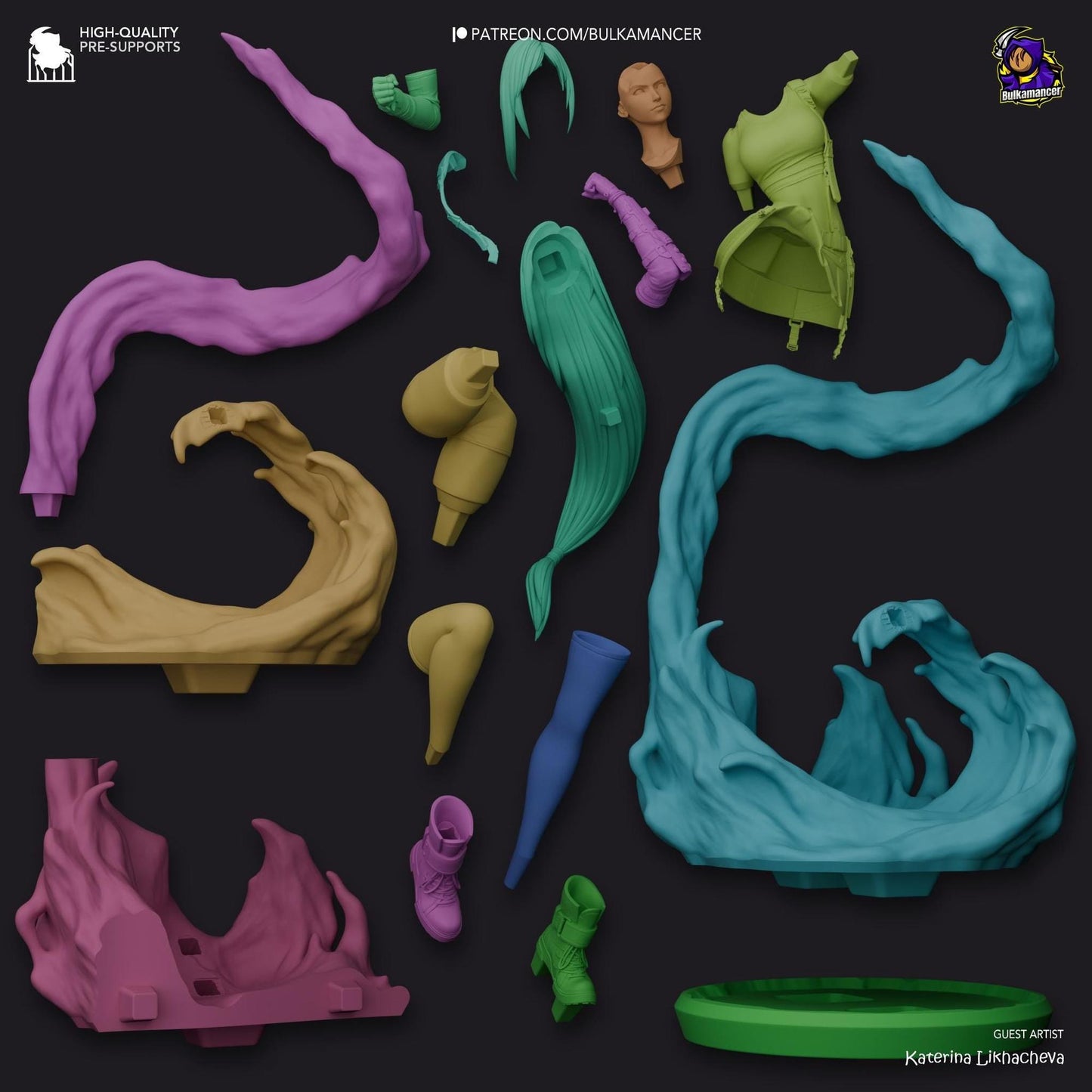 Brawler Barmaid | Resin Garage Kit Sculpture Anime Video Game Fan Art Statue | Bulkamancer Sculpts