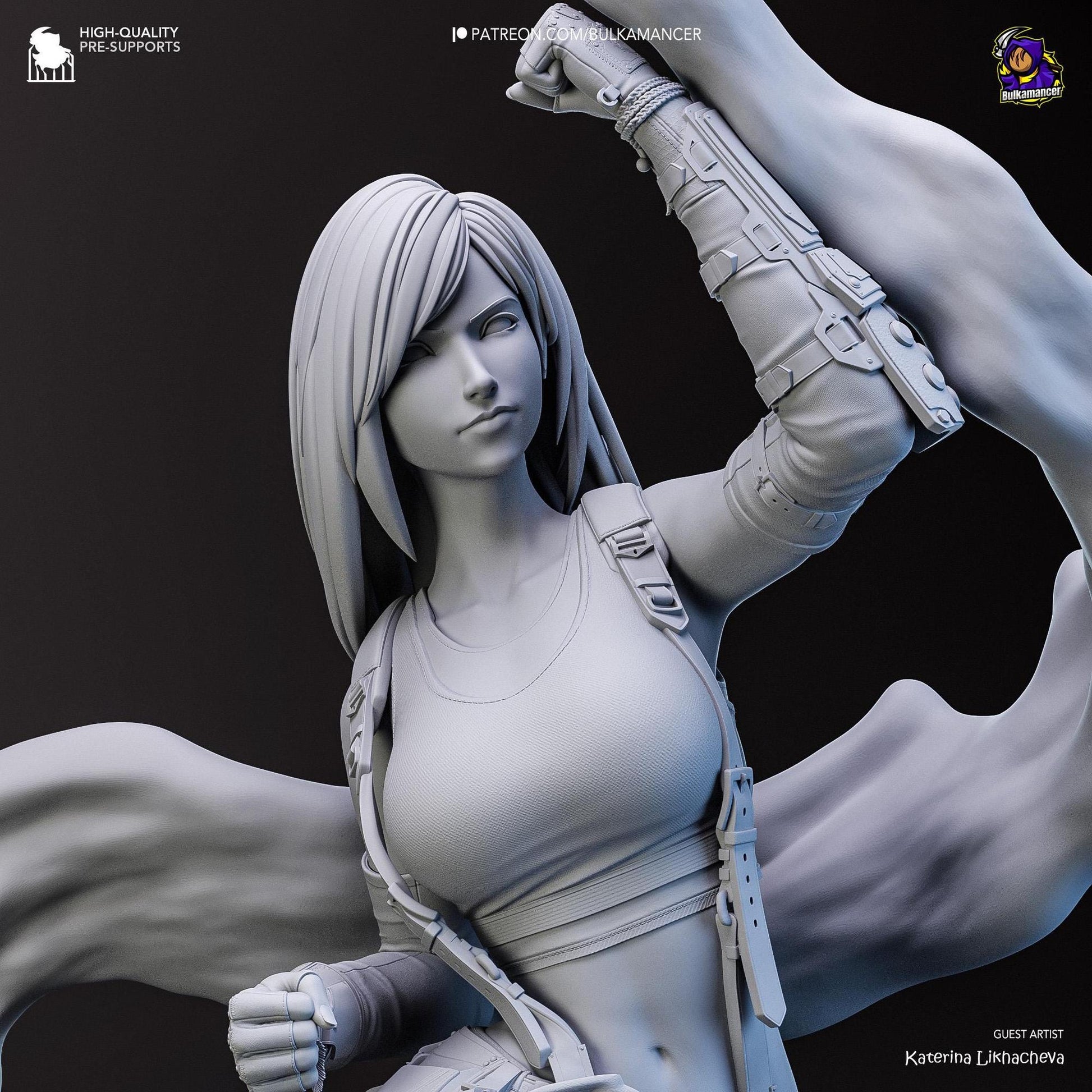 Brawler Barmaid | Resin Garage Kit Sculpture Anime Video Game Fan Art Statue | Bulkamancer Sculpts