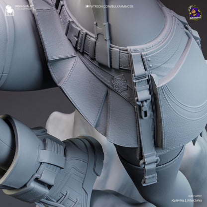 Brawler Barmaid | Resin Garage Kit Sculpture Anime Video Game Fan Art Statue | Bulkamancer Sculpts