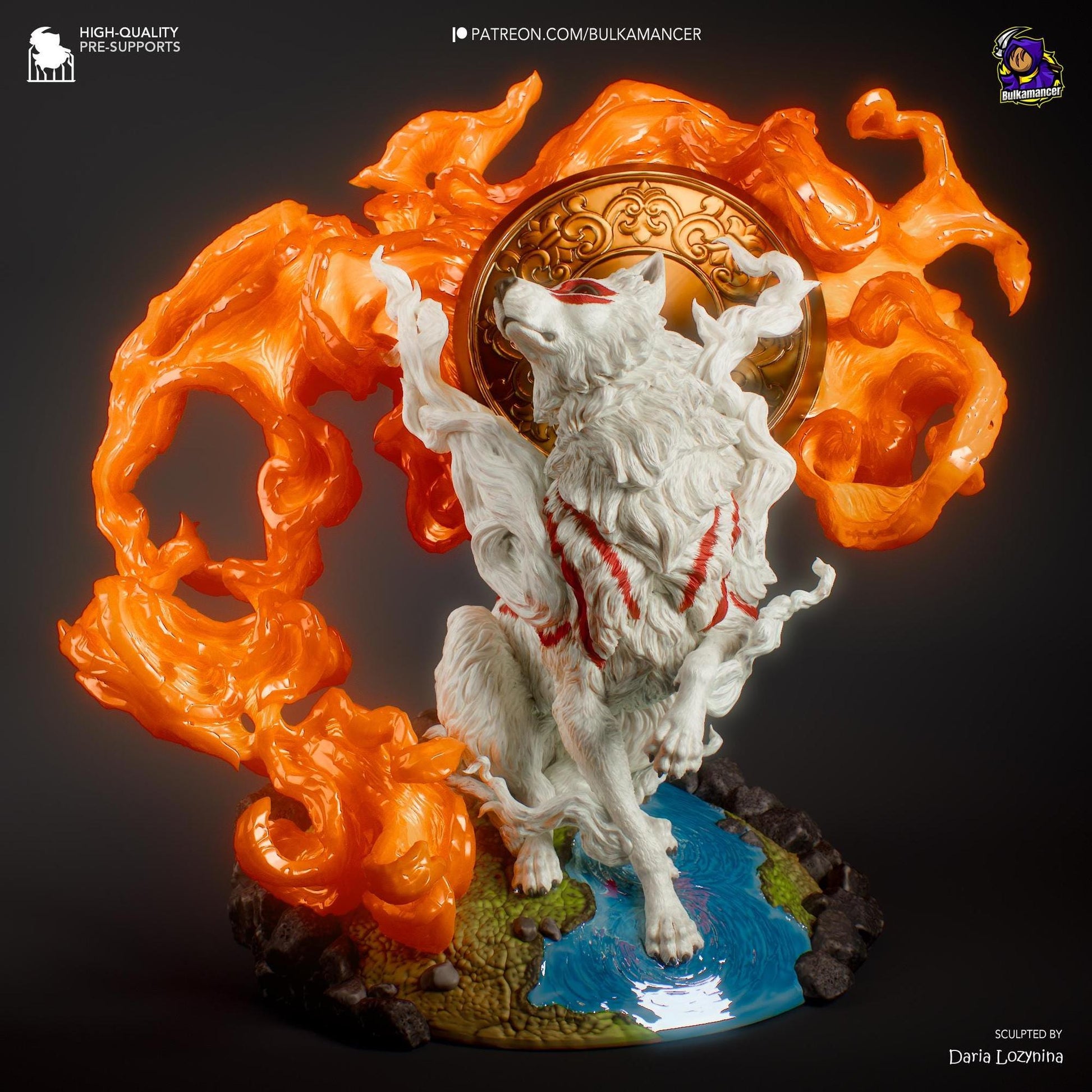 Celestial Wolf | Resin Garage Kit Sculpture Anime Video Game Fan Art Statue | Bulkamancer Sculpts