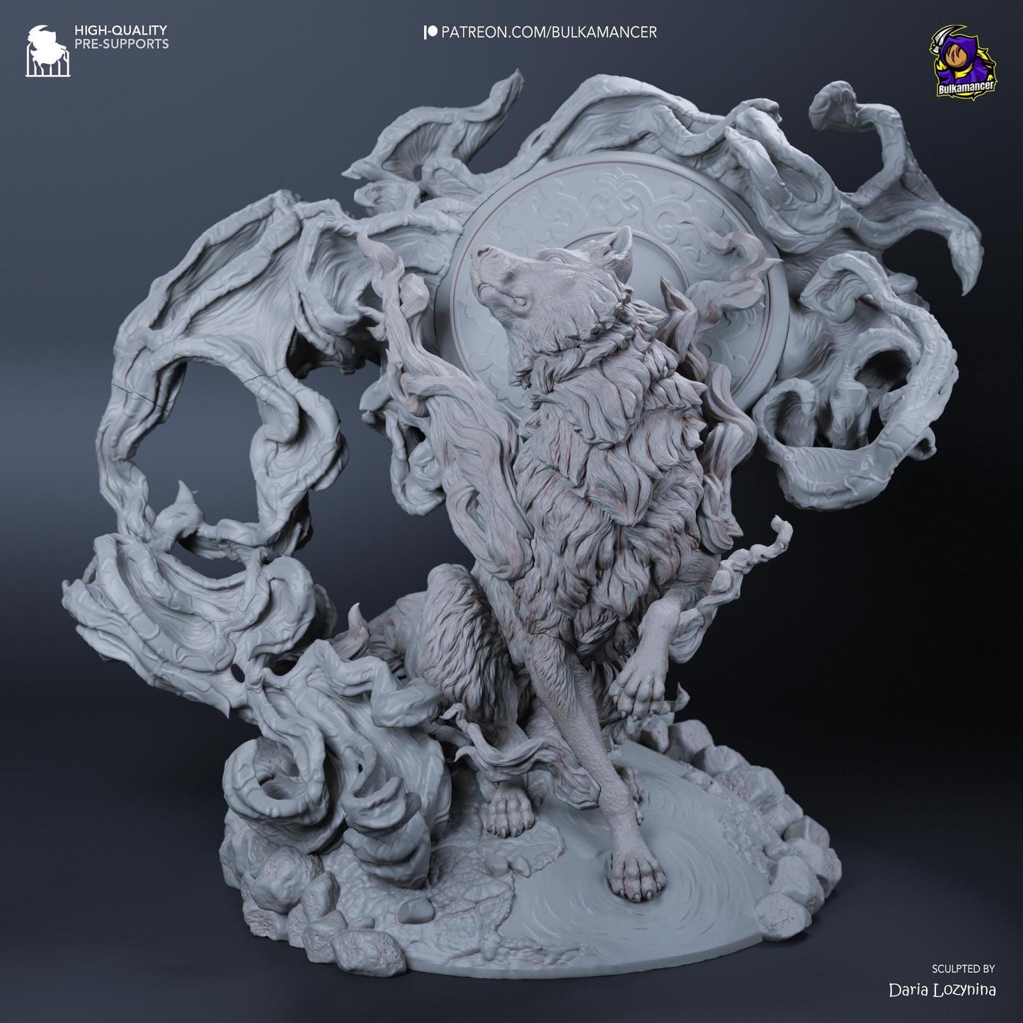 Celestial Wolf | Resin Garage Kit Sculpture Anime Video Game Fan Art Statue | Bulkamancer Sculpts