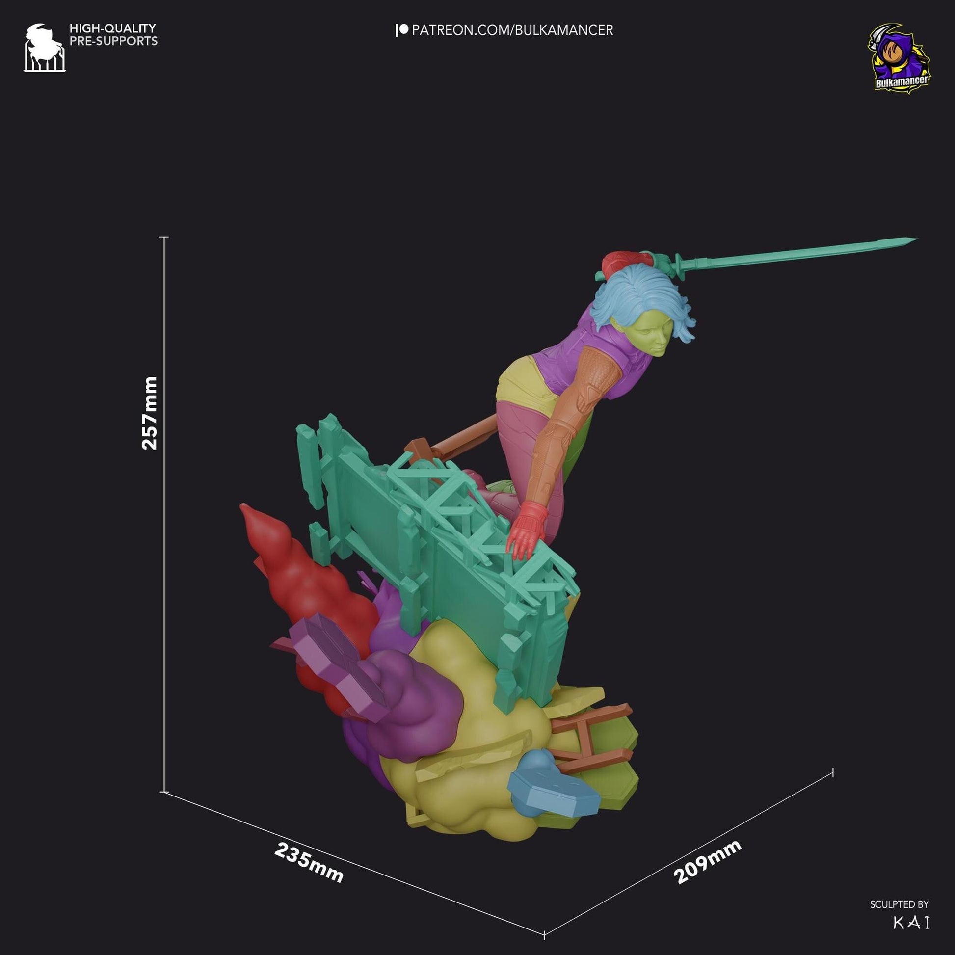 Cyber Ninja | Resin Garage Kit Sculpture Anime Video Game Fan Art Statue | Bulkamancer Sculpts