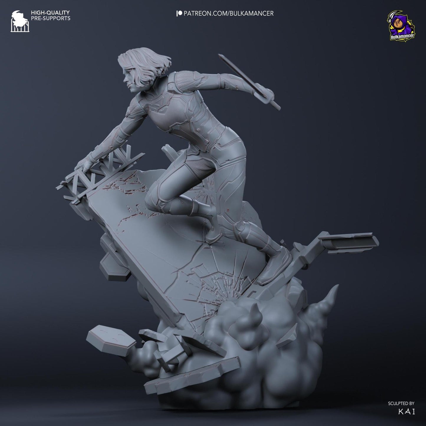 Cyber Ninja | Resin Garage Kit Sculpture Anime Video Game Fan Art Statue | Bulkamancer Sculpts