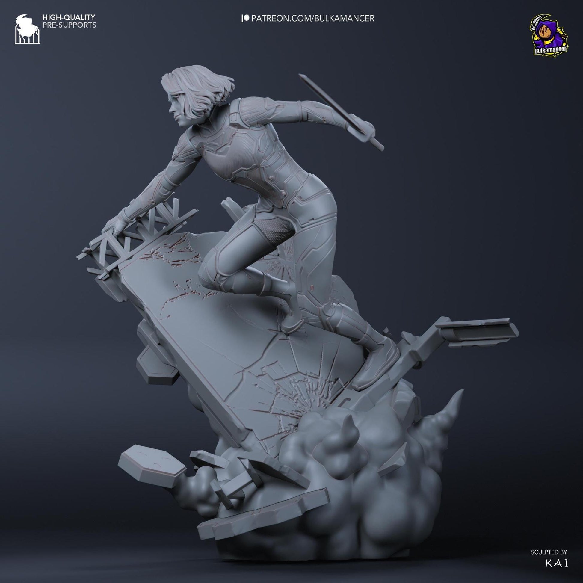 Cyber Ninja | Resin Garage Kit Sculpture Anime Video Game Fan Art Statue | Bulkamancer Sculpts