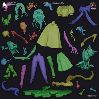 Girl Dressed in Madness | Resin Garage Kit Sculpture Anime Video Game Fan Art Statue | Bulkamancer Sculpts