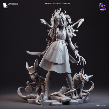 Girl Dressed in Madness | Resin Garage Kit Sculpture Anime Video Game Fan Art Statue | Bulkamancer Sculpts