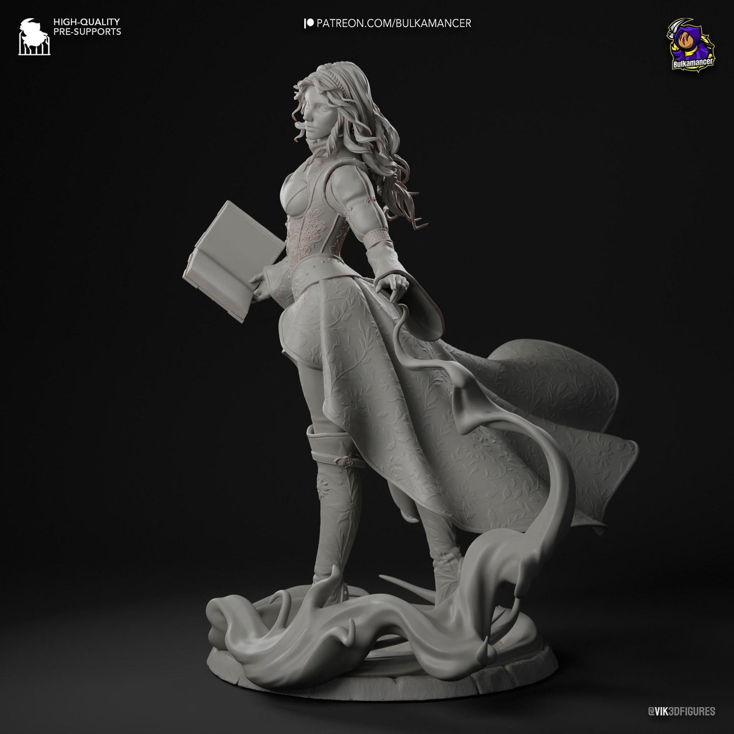 Red-Haired Enchantress | Resin Garage Kit Sculpture Anime Video Game Fan Art Statue | Bulkamancer Sculpts