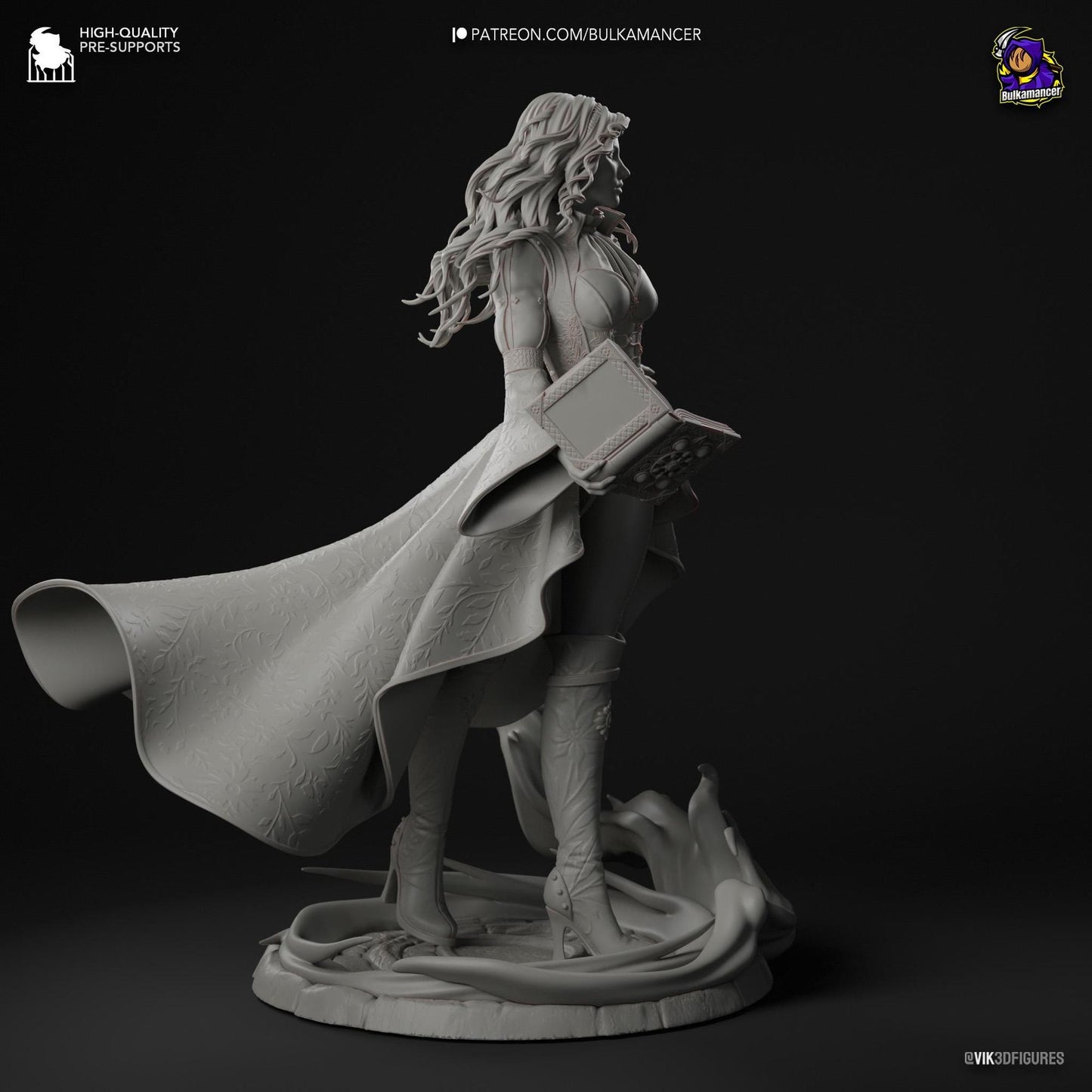 Red-Haired Enchantress | Resin Garage Kit Sculpture Anime Video Game Fan Art Statue | Bulkamancer Sculpts