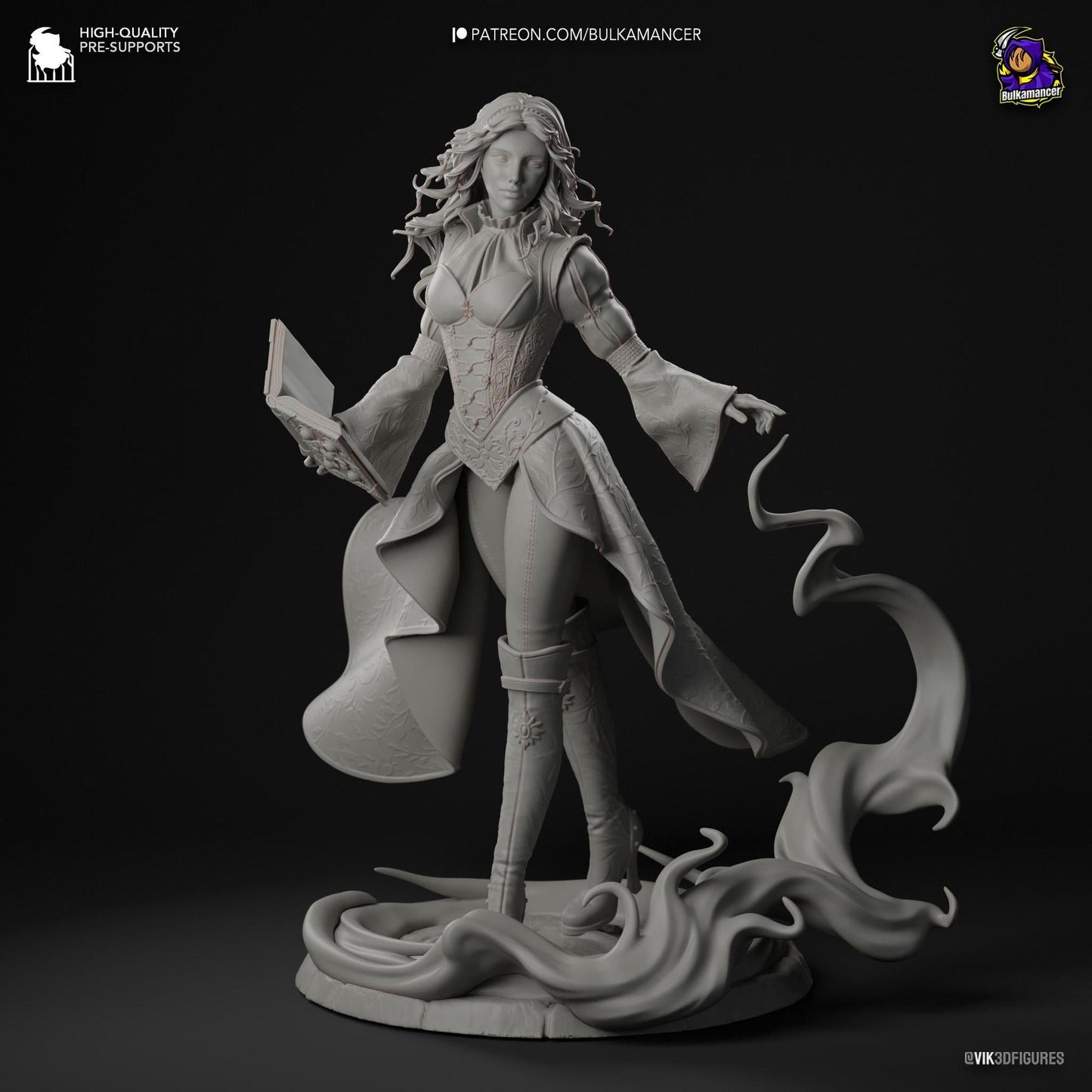 Red-Haired Enchantress | Resin Garage Kit Sculpture Anime Video Game Fan Art Statue | Bulkamancer Sculpts