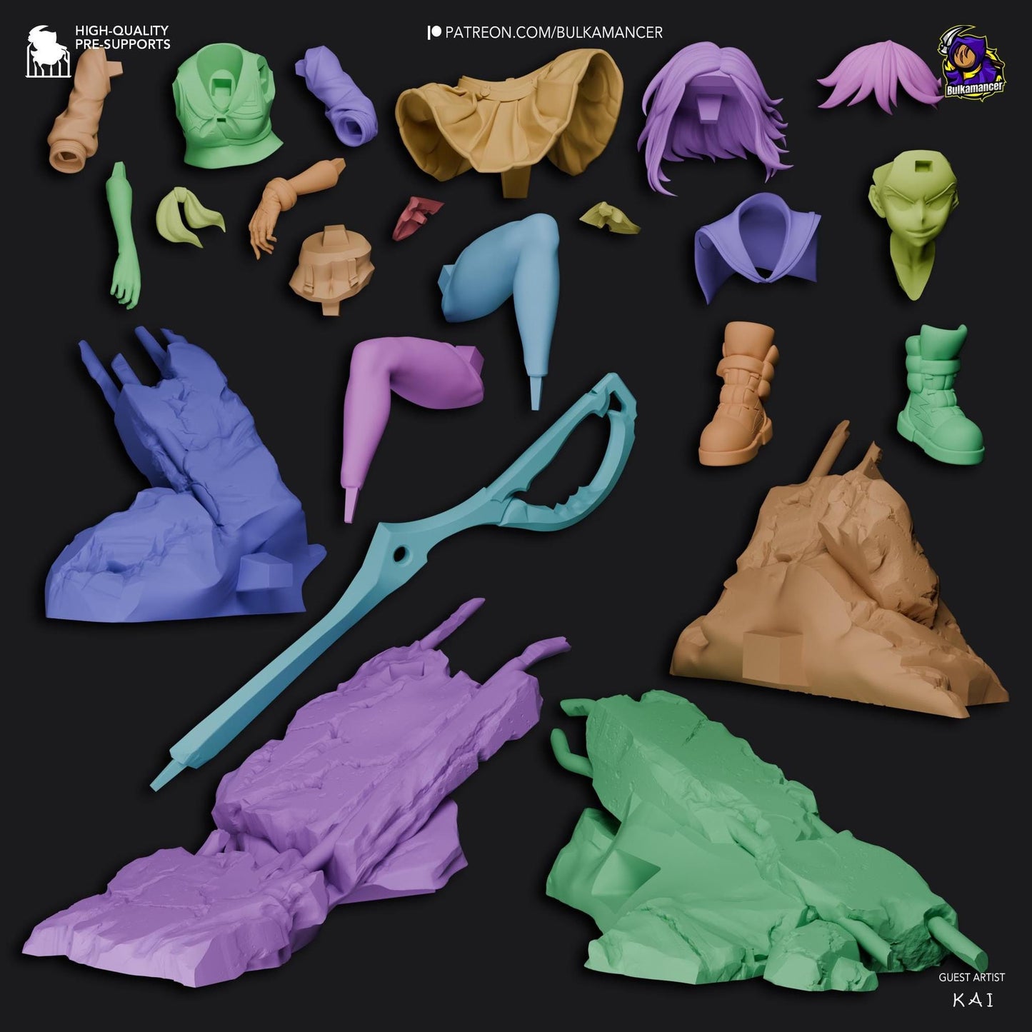 Scissor Wielder | Resin Garage Kit Sculpture Anime Video Game Fan Art Statue | Bulkamancer Sculpts