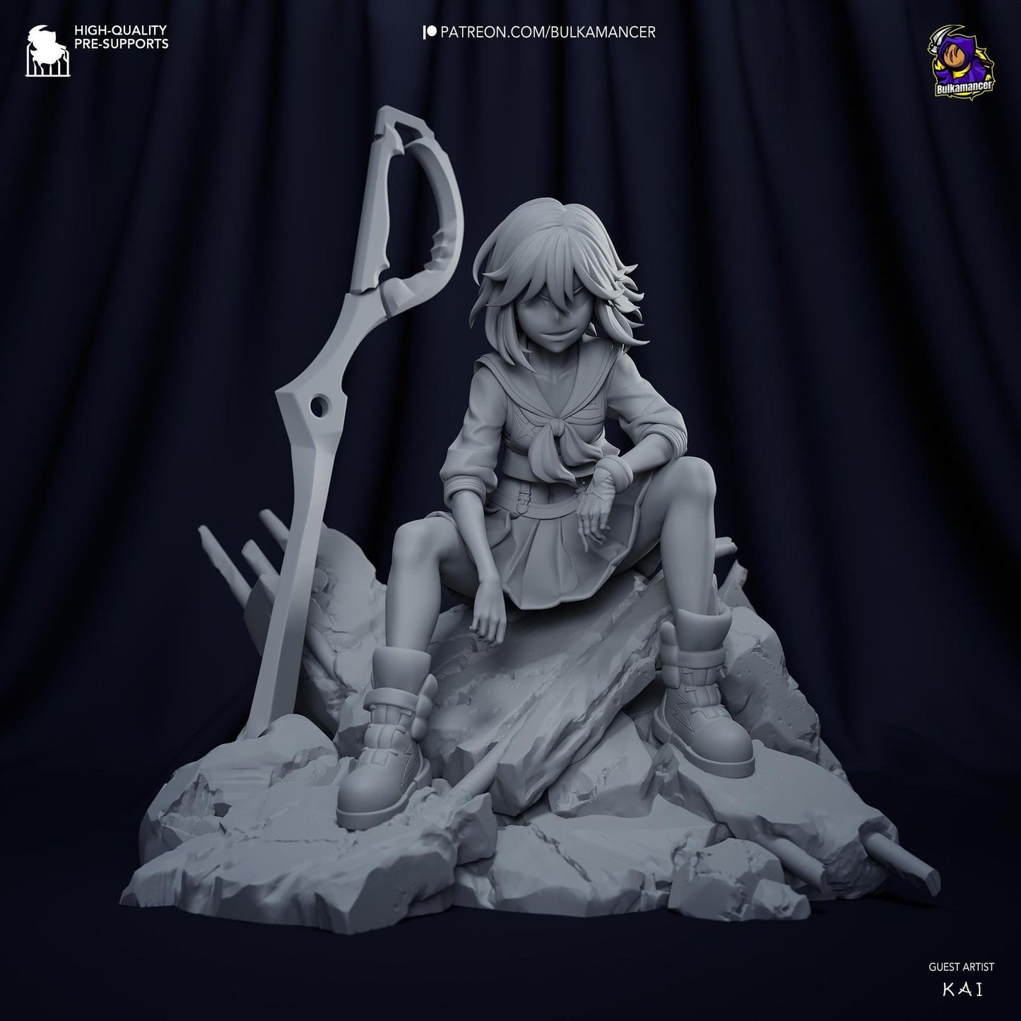 Scissor Wielder | Resin Garage Kit Sculpture Anime Video Game Fan Art Statue | Bulkamancer Sculpts