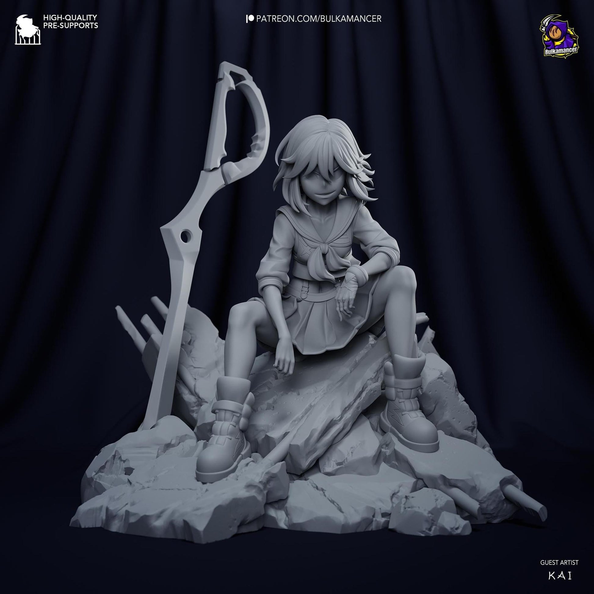Scissor Wielder | Resin Garage Kit Sculpture Anime Video Game Fan Art Statue | Bulkamancer Sculpts