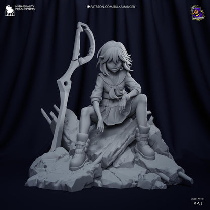 Scissor Wielder | Resin Garage Kit Sculpture Anime Video Game Fan Art Statue | Bulkamancer Sculpts