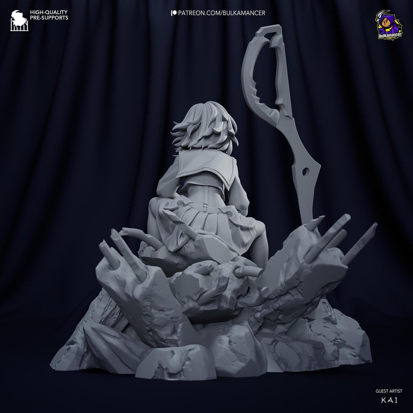 Scissor Wielder | Resin Garage Kit Sculpture Anime Video Game Fan Art Statue | Bulkamancer Sculpts