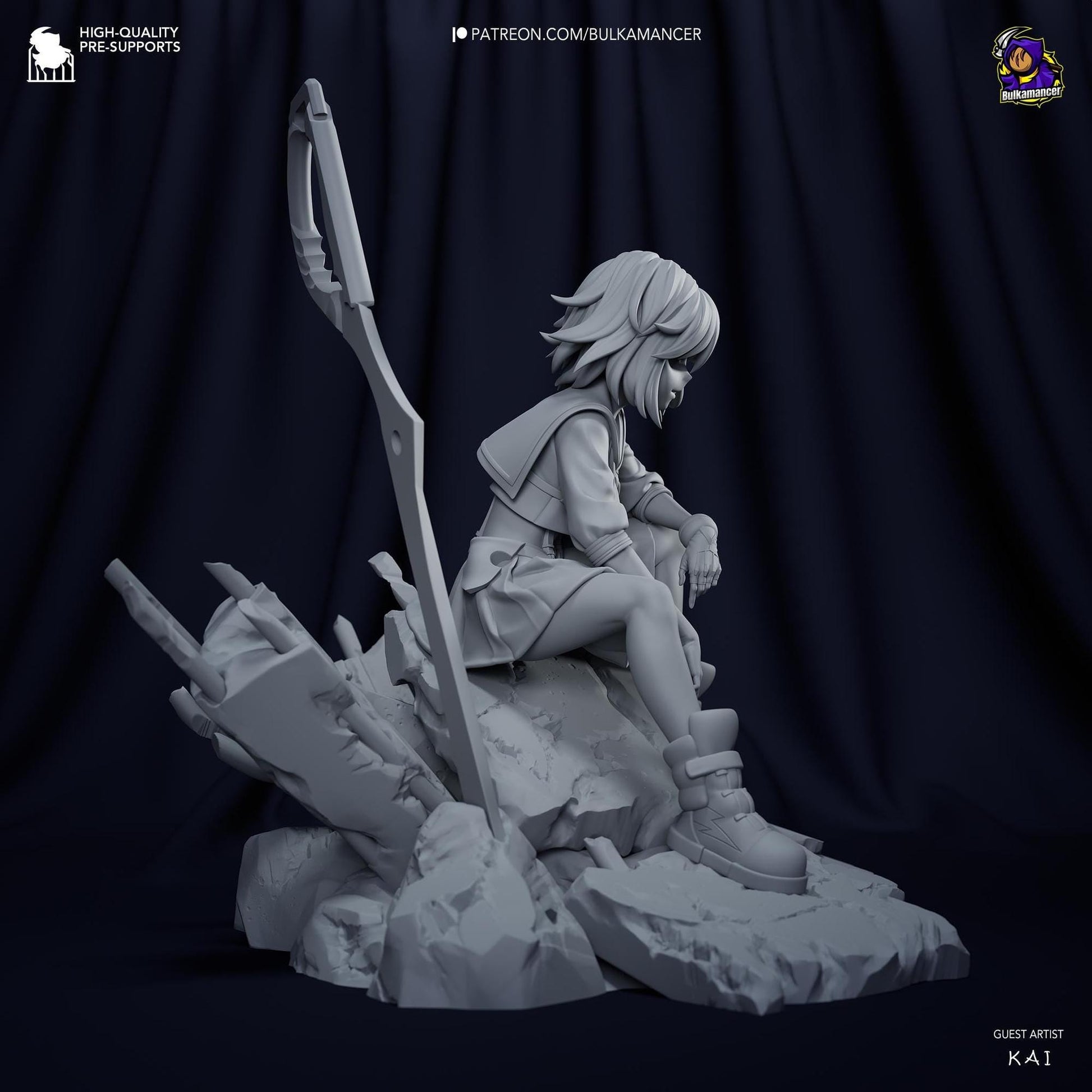 Scissor Wielder | Resin Garage Kit Sculpture Anime Video Game Fan Art Statue | Bulkamancer Sculpts