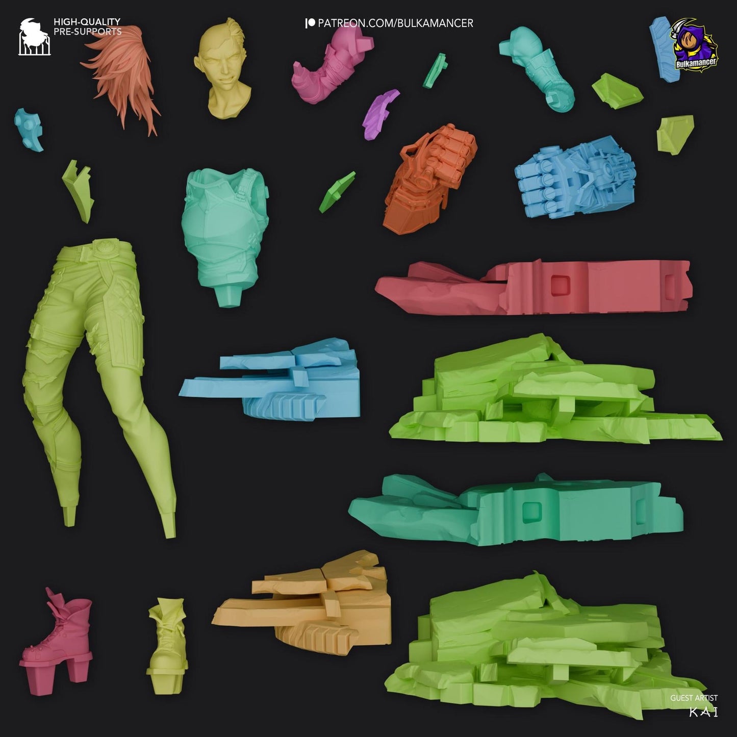 Victorious Brawler | Resin Garage Kit Sculpture Anime Video Game Fan Art Statue | Bulkamancer Sculpts