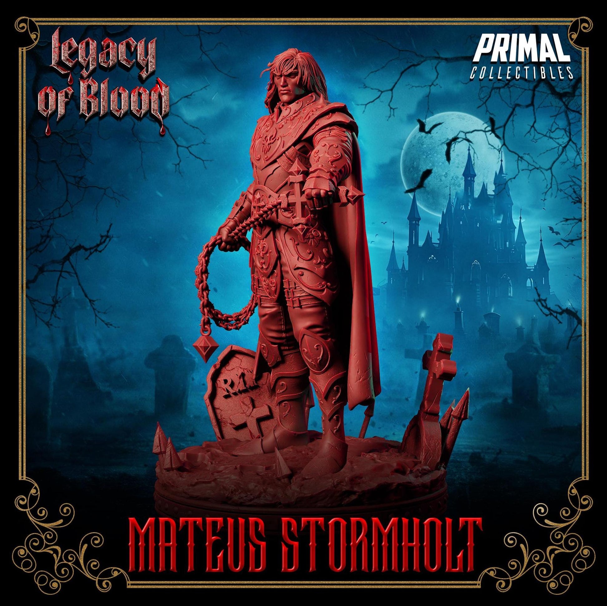 Knight Mateus Stormholt | Legacy of Blood | Tabletop Scale | TTRPG D&D Miniature | Primal Collectibles