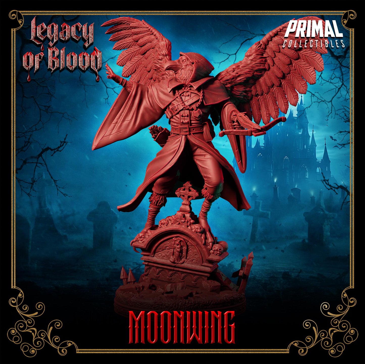 Shadowmancer Moonwing, Wereraven | Legacy of Blood | Tabletop Scale | TTRPG D&D Miniature | Primal Collectibles