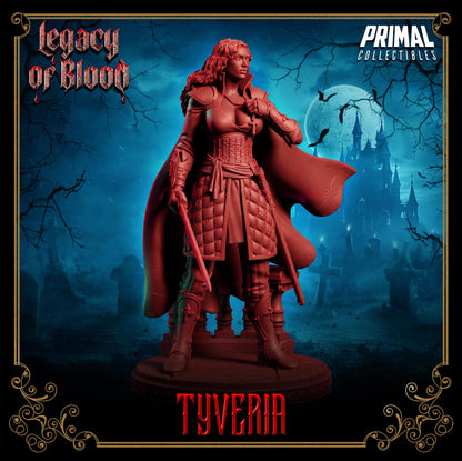 Warrior Tyveria | Legacy of Blood | Tabletop Scale | TTRPG D&D Miniature | Primal Collectibles