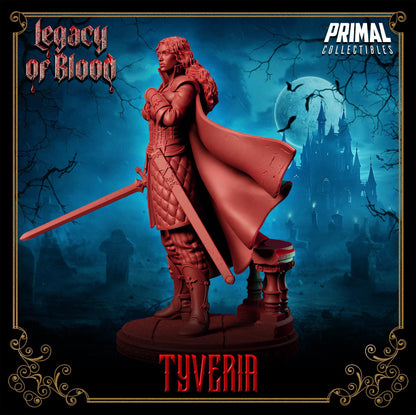 Warrior Tyveria | Legacy of Blood | Tabletop Scale | TTRPG D&D Miniature | Primal Collectibles