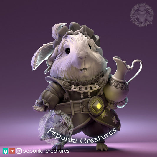Guinea Pig Merchant | Tabletop or Display Scale | D&D Humblewood TTRPG Miniature | Pepunki Creatures
