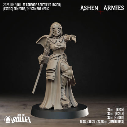 Exxotic Combat Medic, Sanctified Legion | Pinup SFW NSFW Model Miniature | Bite the Bullet
