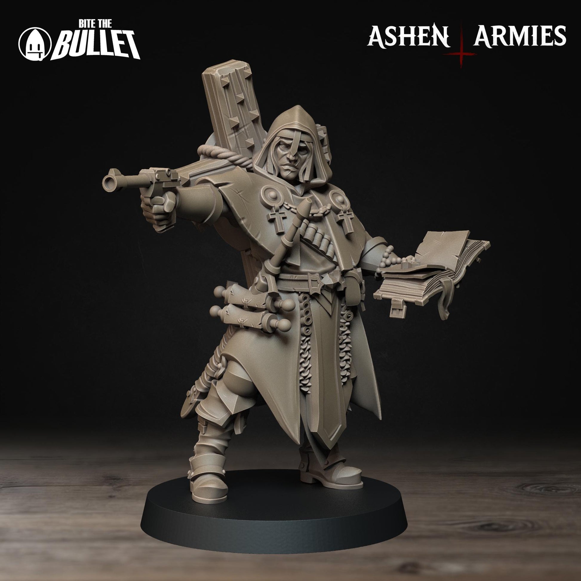 Sanctified Legion, Trench Cleric | TABLETOP SCALE | D&D Pathfinder TTRPG Miniature | Bite the Bullet