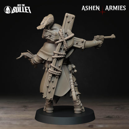 Sanctified Legion, Trench Cleric | TABLETOP SCALE | D&D Pathfinder TTRPG Miniature | Bite the Bullet