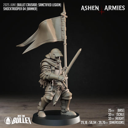 Sanctified Legion, Shocktroopers | TABLETOP SCALE | D&D Pathfinder TTRPG Miniature | Bite the Bullet