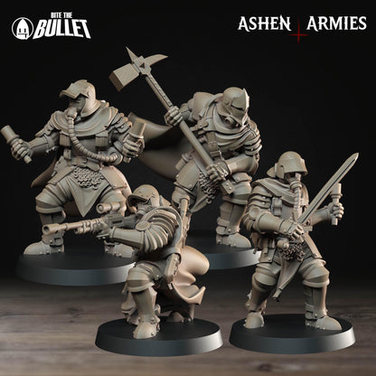 Sanctified Legion, Shocktroopers | TABLETOP SCALE | D&D Pathfinder TTRPG Miniature | Bite the Bullet