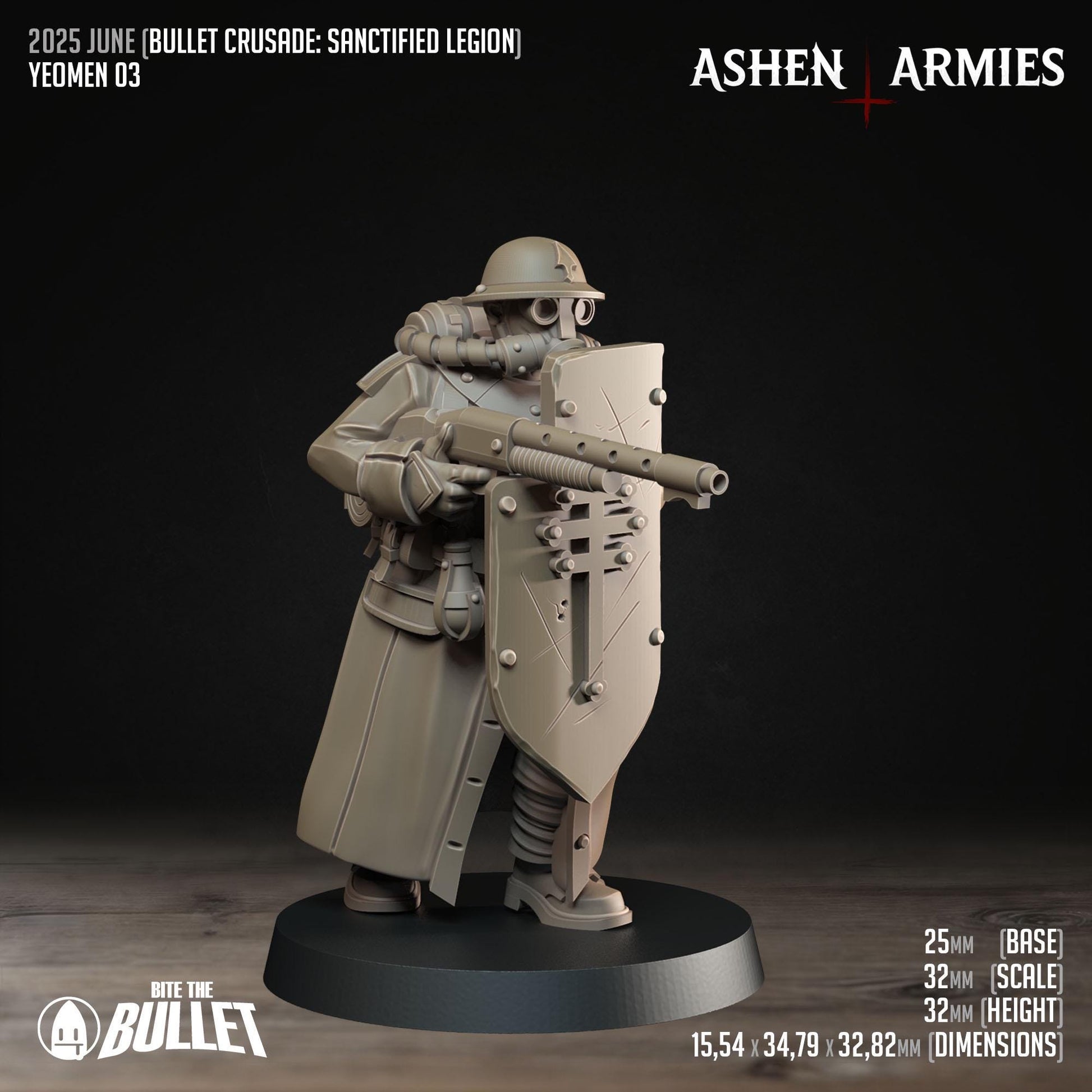 Sanctified Legion, Yeomen | TABLETOP SCALE | D&D Pathfinder TTRPG Miniature | Bite the Bullet