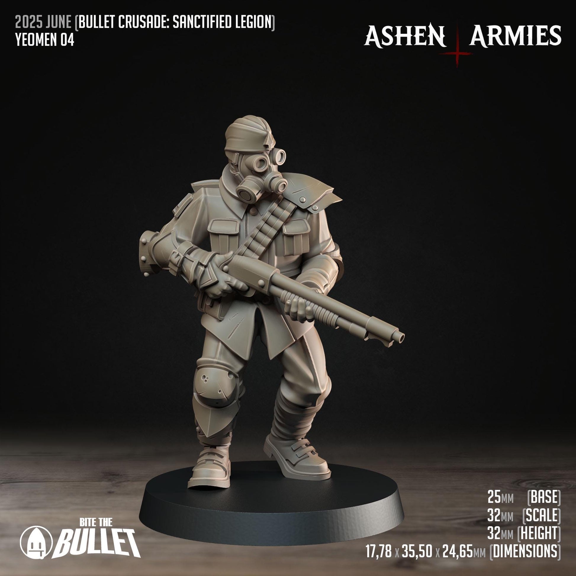 Sanctified Legion, Yeomen | TABLETOP SCALE | D&D Pathfinder TTRPG Miniature | Bite the Bullet