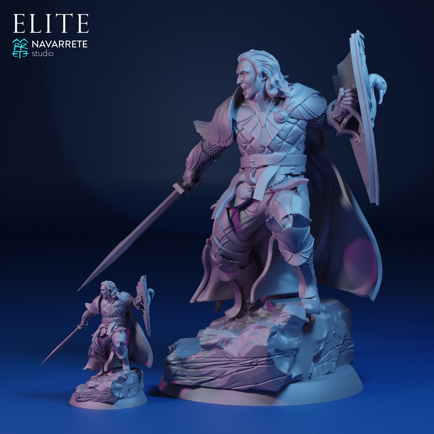 Imrael Elite tabletop gaming miniature by Tattles Told 3D, detailed Navarrete Studio character figure on a display base.