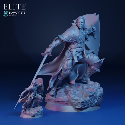 Imrael Elite tabletop gaming miniature by Tattles Told 3D, detailed Navarrete Studio figure on a scenic base.