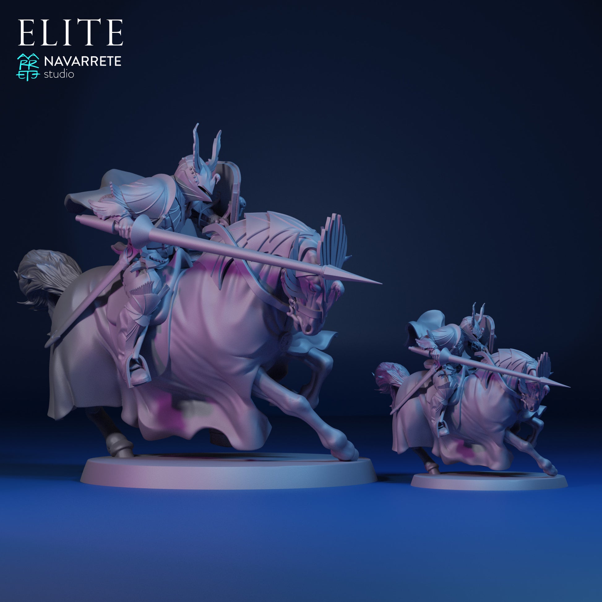 Imrael Elite tabletop gaming miniature by Tattles Told 3D, detailed figure of Navarrete Studio's character on a display base.