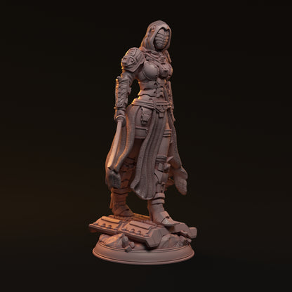 Kara Mint, Cyberpunk Swordswoman | D&D TTRPG Miniature | Hardwitch Games