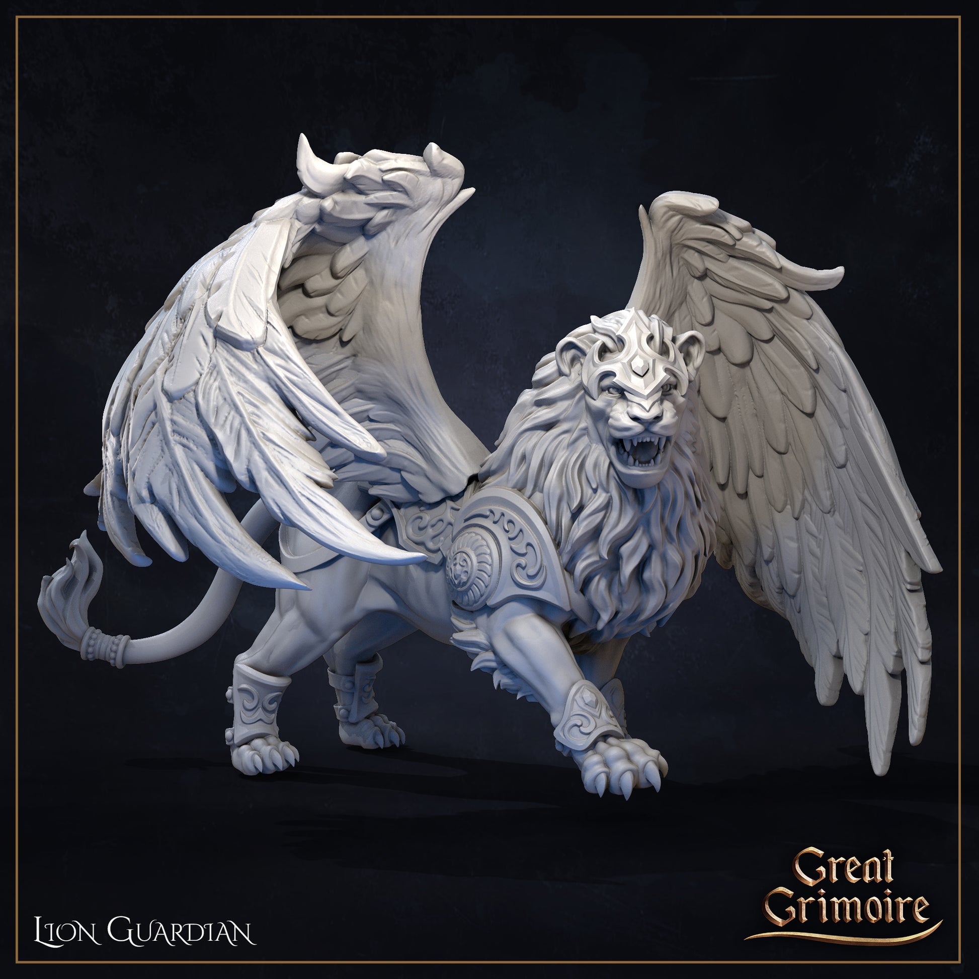 Lion Guardian | Elemental Awakening | D&D Tabletop Miniature | Great Grimoire