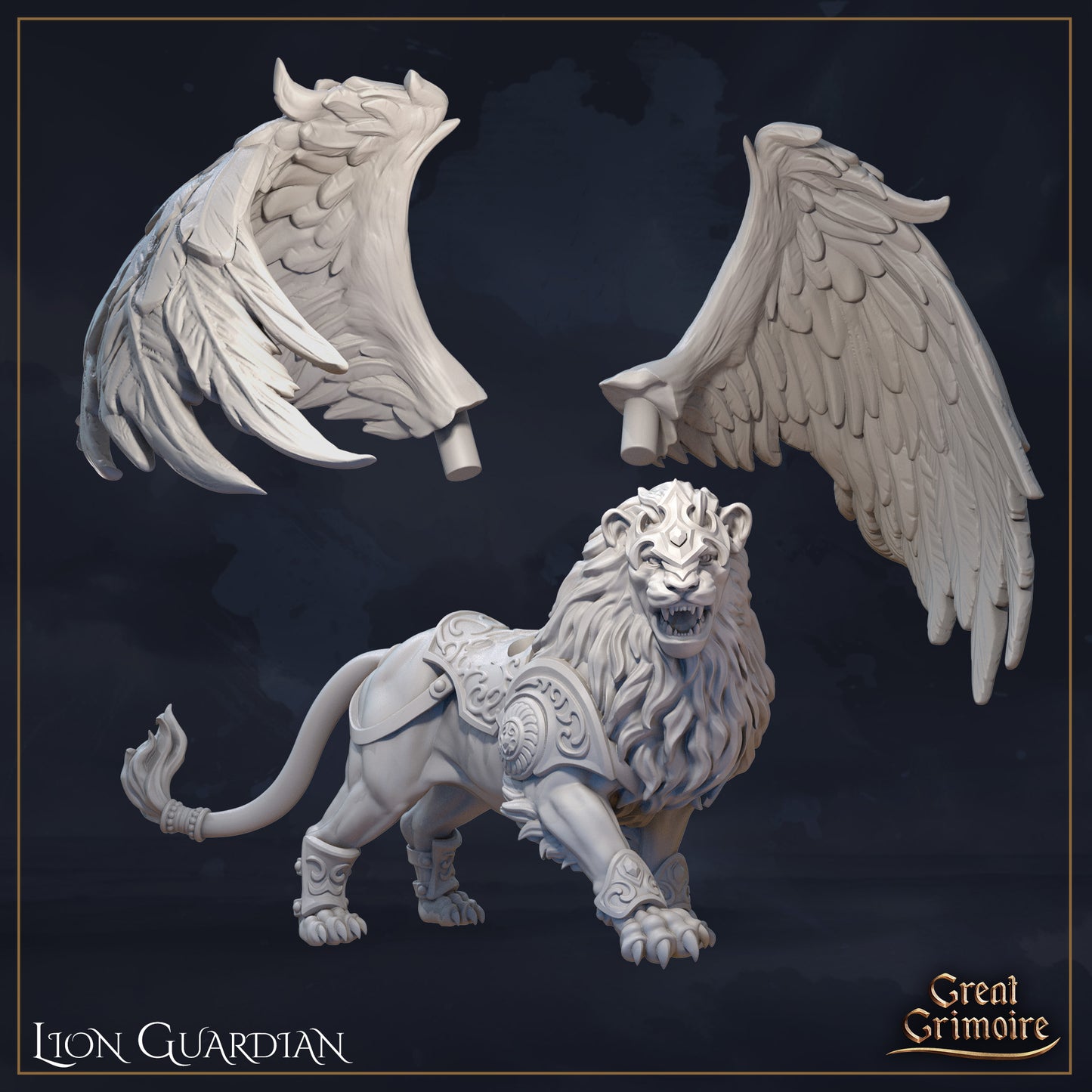 Lion Guardian | Elemental Awakening | D&D Tabletop Miniature | Great Grimoire