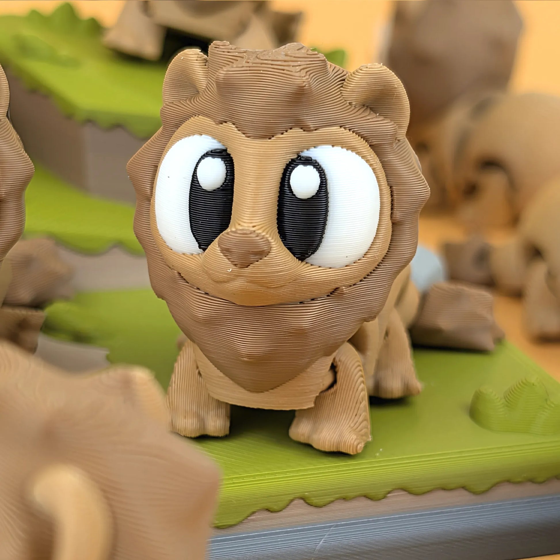 Miniature Flexi Lion and Savannah Playset by Tattles Told 3D featuring detailed lion and savannah animal figures.