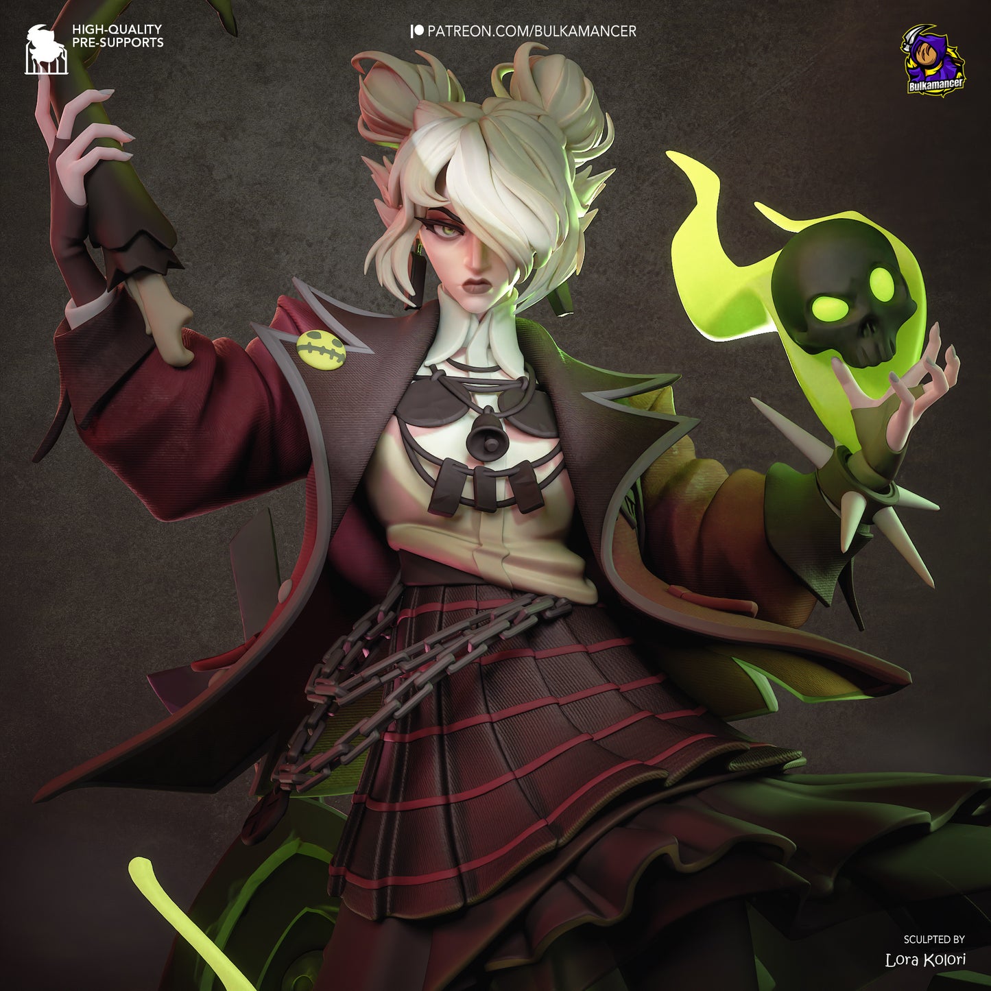 Colorful resin garage kit figure of Locked in Graves by Tattles Told 3D, featuring detailed sculpting and intricate design.