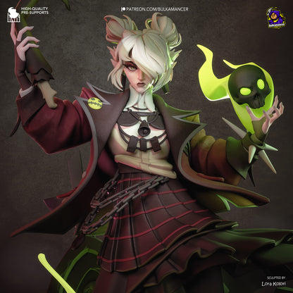 Colorful resin garage kit figure of Locked in Graves by Tattles Told 3D, featuring detailed sculpting and intricate design.