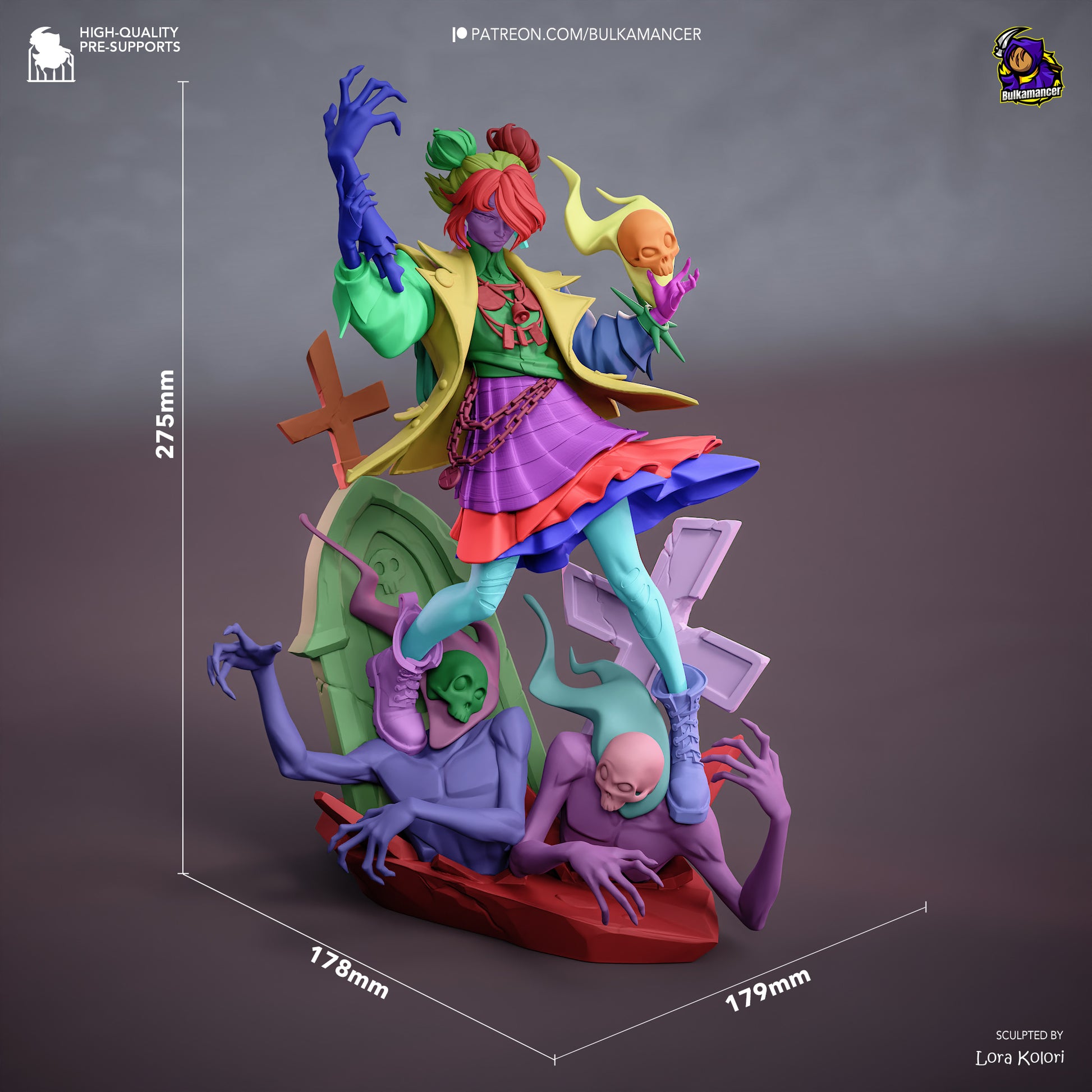 Resin garage kit figure titled Locked in Graves by Tattles Told 3D, featuring detailed sculpting of a mysterious, locked tomb scene.