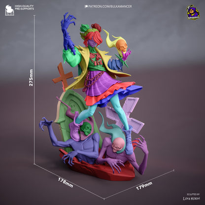 Resin garage kit figure titled Locked in Graves by Tattles Told 3D, featuring detailed sculpting of a mysterious, locked tomb scene.
