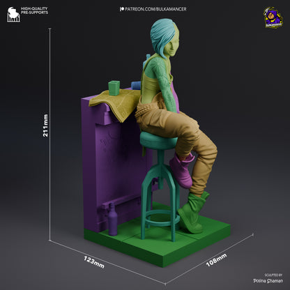 Mindtrip Techie | Resin Garage Kit Figure | Bulkamancer Sculpts - Tattles Told 3D