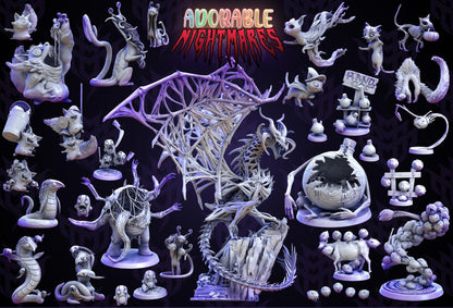 Dracolich, Undead Zombie Dragon, Adorable Nightmares | D&D Tabletop Gaming | Mini Monster Mayhem