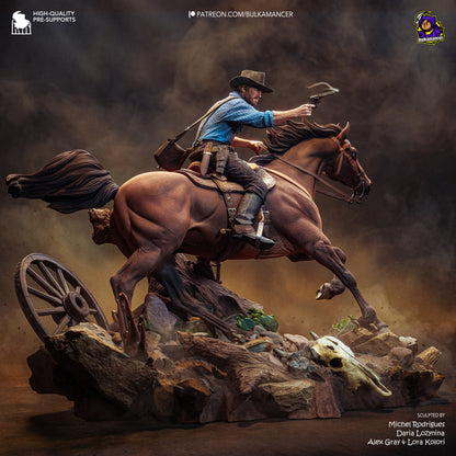 Colorful resin garage kit figure of One More Score by Tattles Told 3D, featuring detailed sculpting and vibrant paintwork.