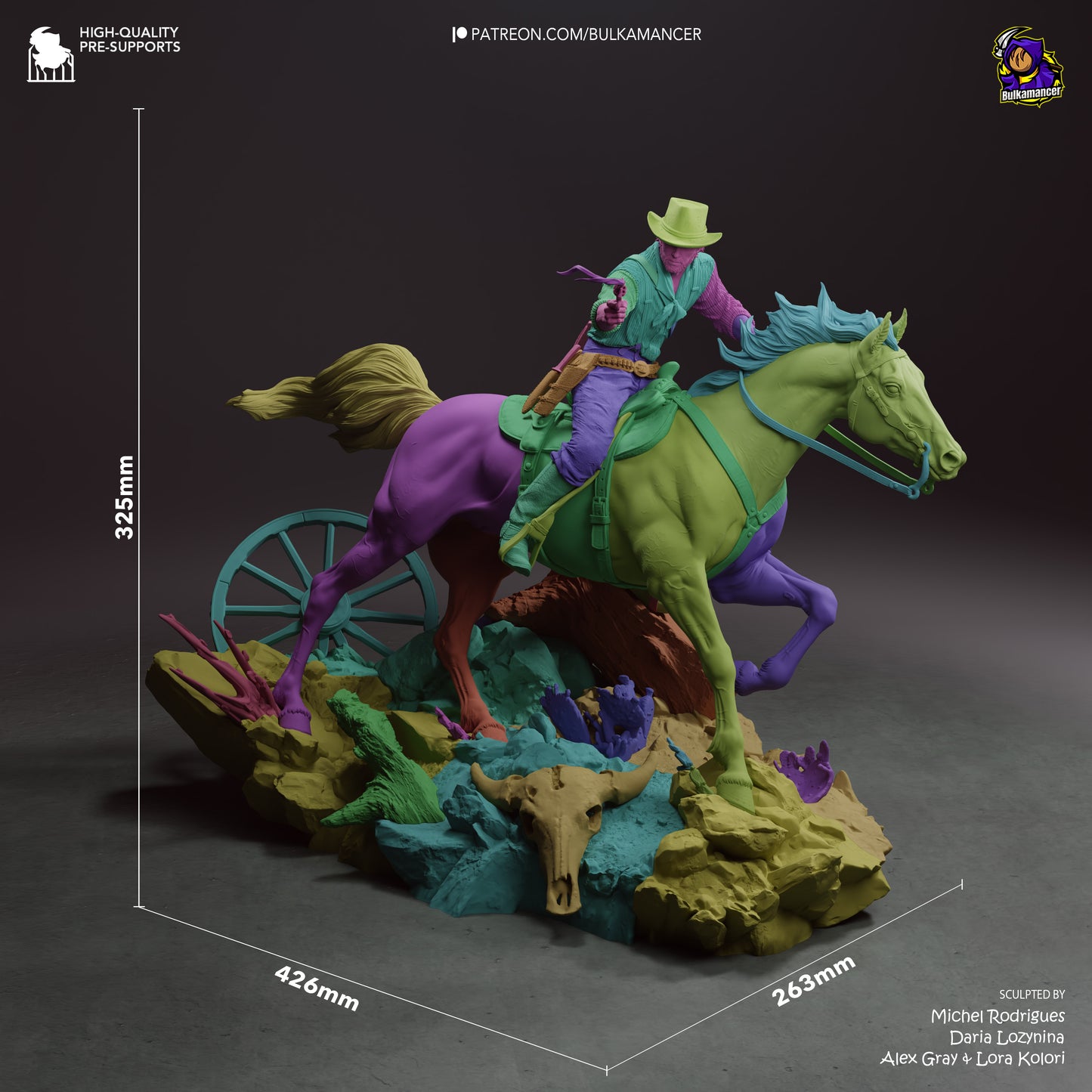 Resin garage kit figure of One More Score by Tattles Told 3D, featuring detailed sculpting and vibrant colors.