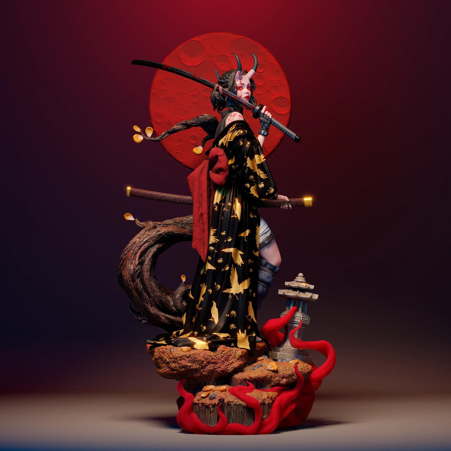 1:12 Oni Blood Moon | 3D Printed Resin Garage Kit Figure | CA 3D Studios