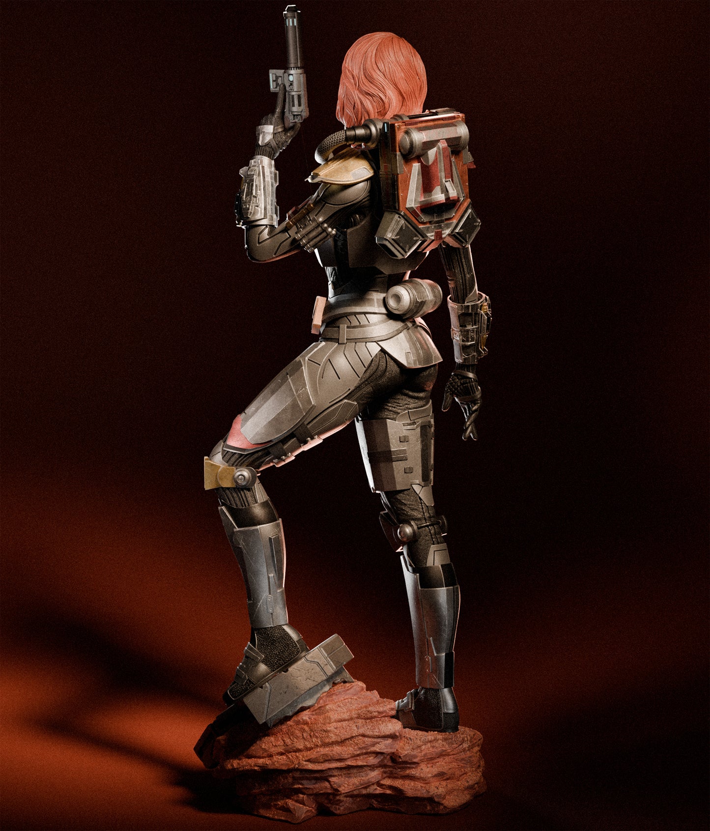 1:12 Armored Bounty Hunter | 3D Printed Resin Garage Kit Figure | CA 3D Studios